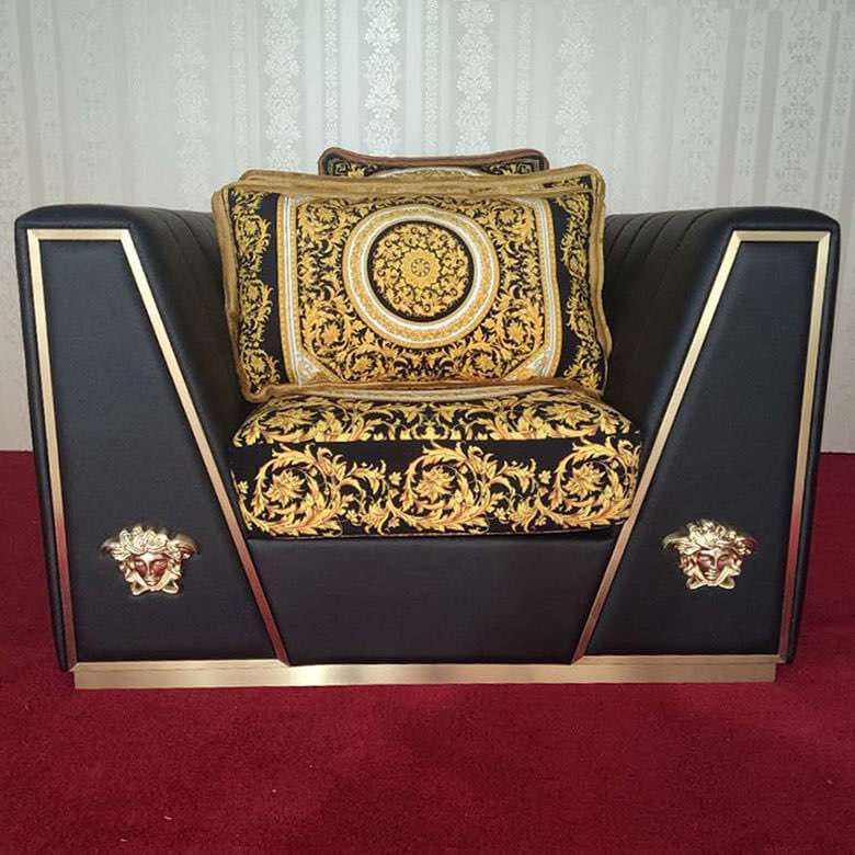 china versace via gesu leather sofa