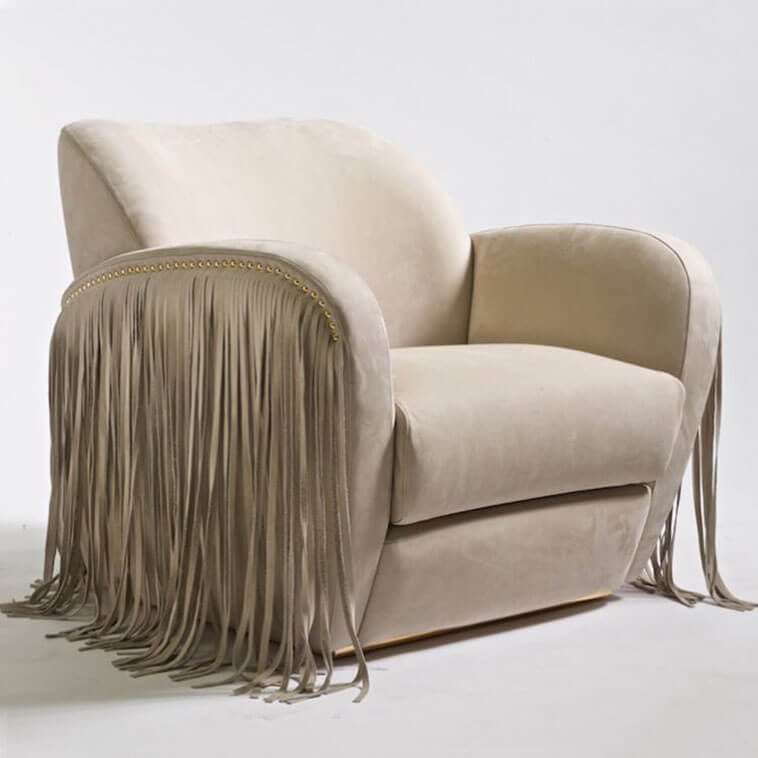 china versace via gesu fringe side armchair
